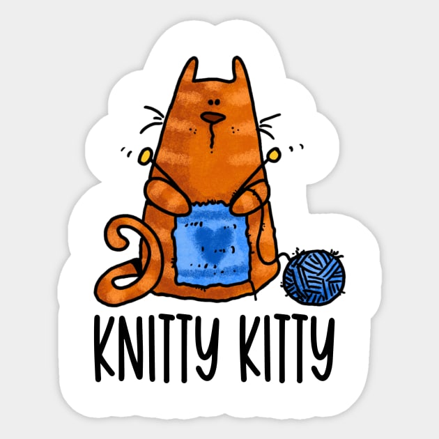 Knitty Kitty Sticker by Corrie Kuipers